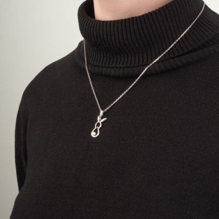 Серебряная подвеска с жемчугом «Кролик»