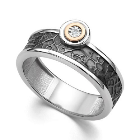 Серебряное кольцо с бриллиантом