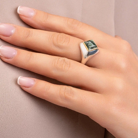 Серебряное кольцо «Серафинитовое Око»