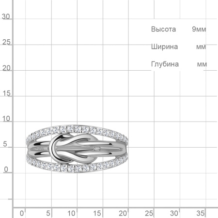 Кольцо из серебра с фианитами