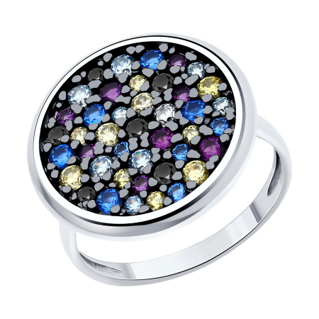 Кольцо из серебра с фианитами