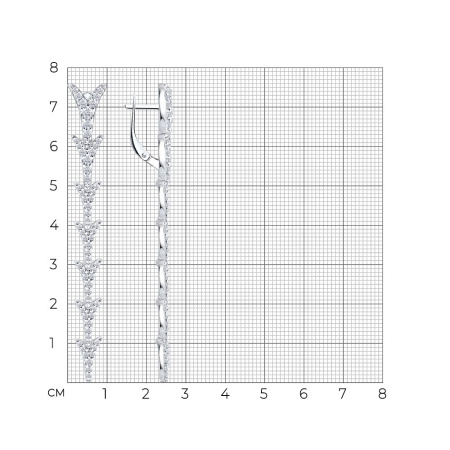 Серьги из серебра с фианитами
