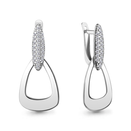 Серебряные серьги с фианитами