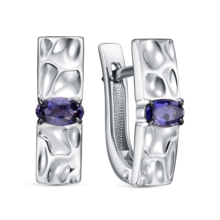 Серьги из серебра с иолитом