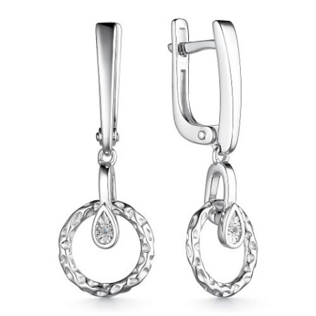 Серьги из серебра с бриллиантом
