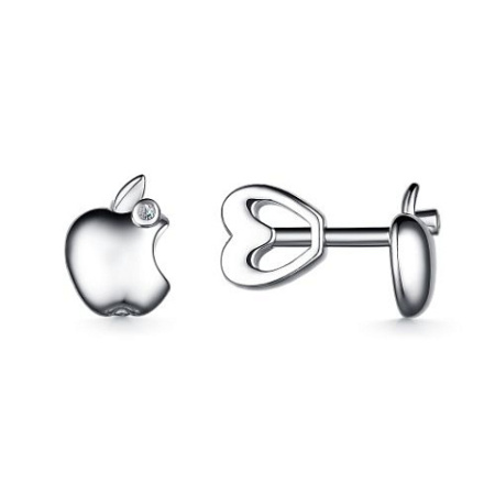 Серьги из серебра с бриллиантом «Яблоко»