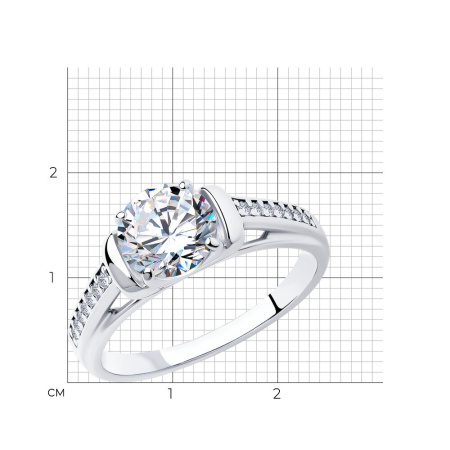 Серебряное кольцо с фианитами