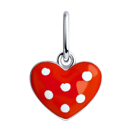 Подвеска из серебра с эмалью «Сердечко»