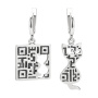 Серьги из серебра «QR-кот»