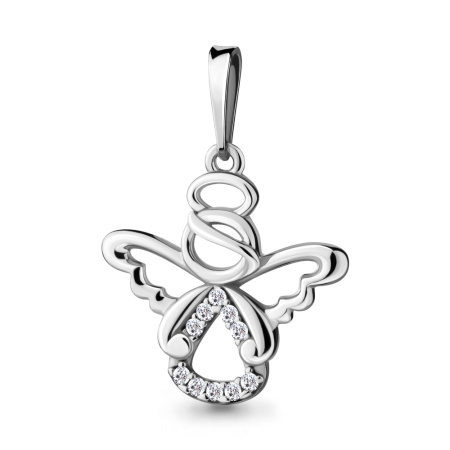 Подвеска из серебра с фианитами «Ангел»