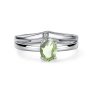 Серебряное кольцо с бриллиантом и празиолитом