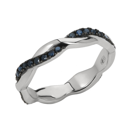 Кольцо из серебра с сапфирами