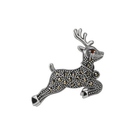 Брошь из серебра «Олень»