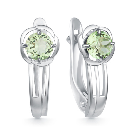 Серьги из серебра с хризиолитом