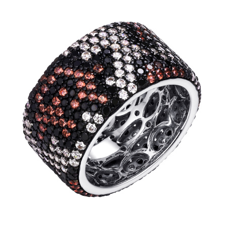 Серебряное кольцо с фианитом и нанокристаллом