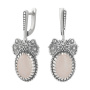 Серьги из серебра «Бабочки» 925 пробы с розовым кварцем
