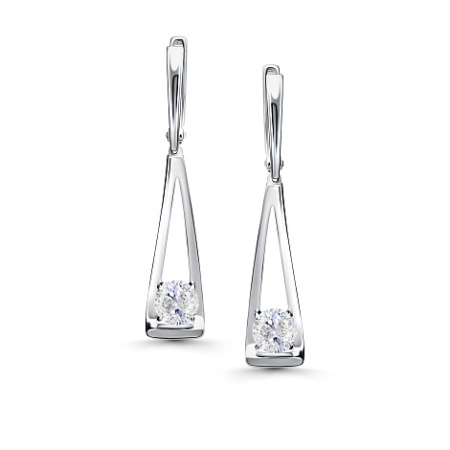 Серебряные серьги с горным хрусталём