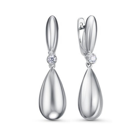 Серьги из серебра с фианитами