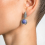 Серьги из серебра с камнем чароит