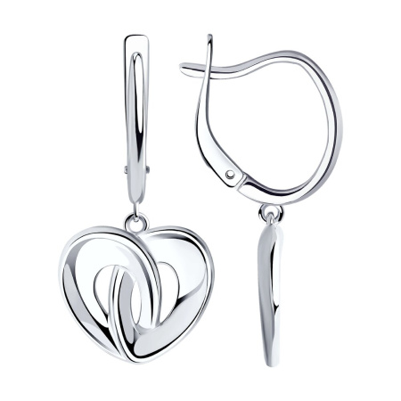 Серьги из серебра «Сердце»