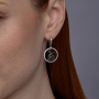 Серебряные серьги с фианитами «Кошка»