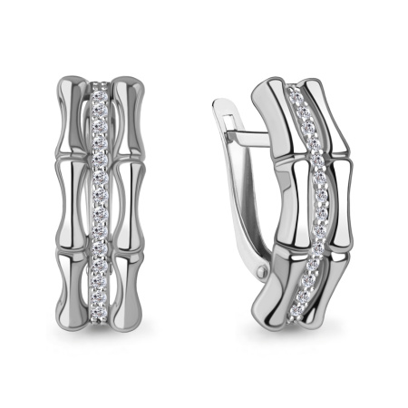 Серьги из серебра с фианитами