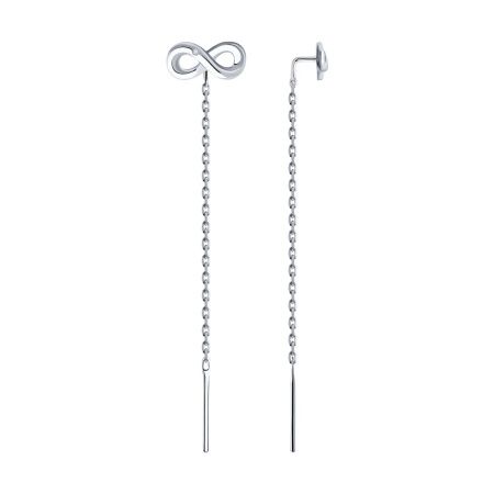 Серебряные серьги с бриллантами