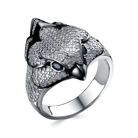 Кольцо из серебра с кубическим цирконием «Птица»