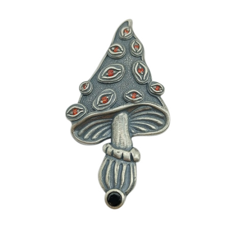 Брошь-подвеска из серебра «Гриб Глазастый Мухомор»