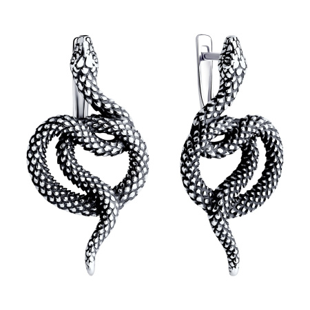 Серьги из серебра «Змея»