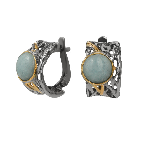 Серебряные серьги с аквамарином