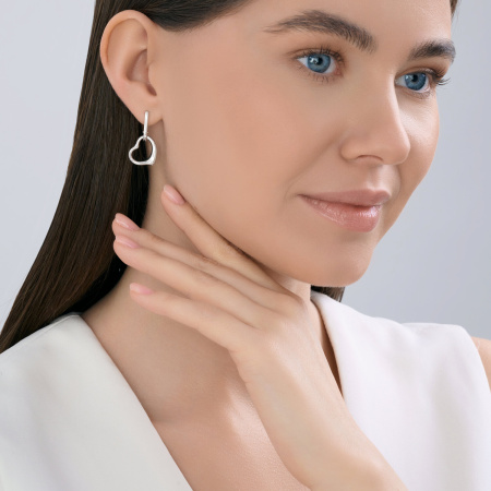 Серебряные серьги «Сердце»