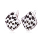Cеребряные серьги с черной и белой эмалью