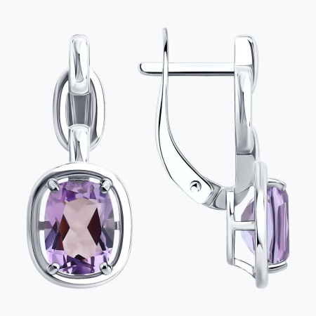 Серьги из серебра с аметистом