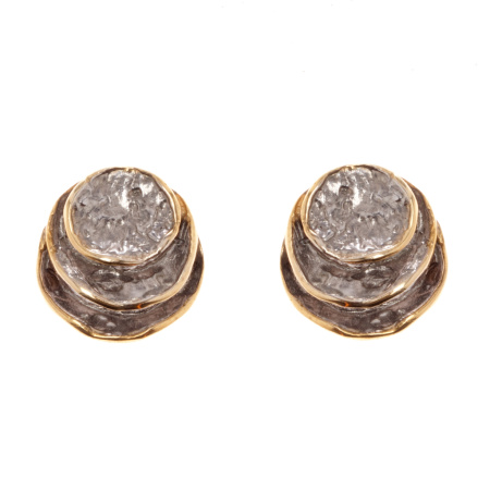 Серебряные серьги с чернением и позолотой