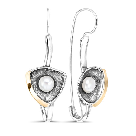 Серьги из серебра с жемчугом