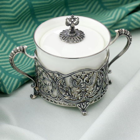 Сахарница "Герб" с чернением