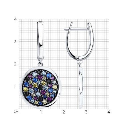 Серебряные серьги с фианитами