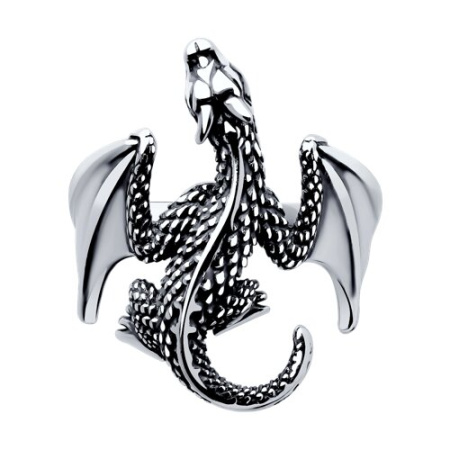 Кольцо из серебра «Дракон»