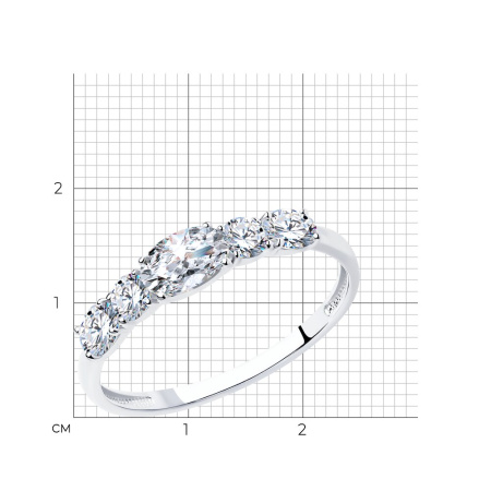Кольцо из серебра с фианитами