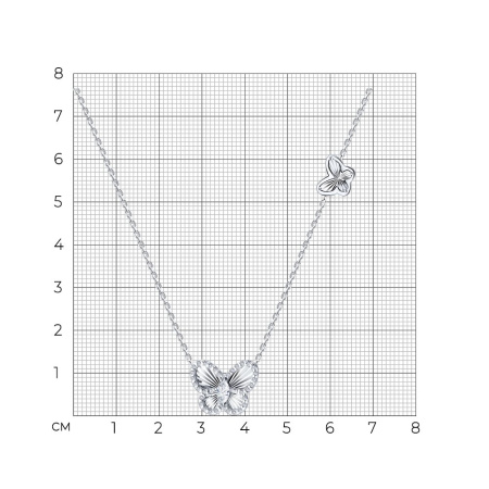 Колье из серебра с фианитами «Бабочки»