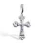 Серебряный православный крест с бриллиантом