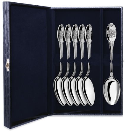 Серебряный набор «Единство» 6 столовых ложек