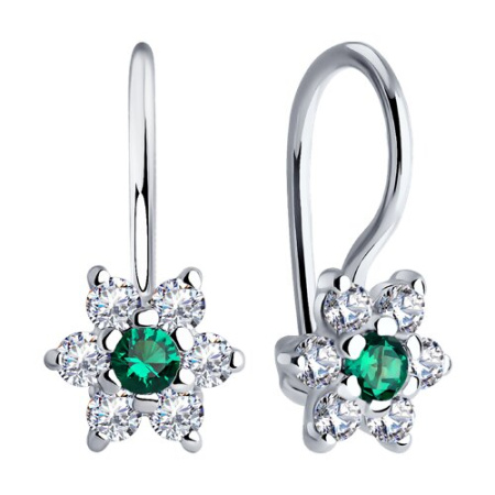 Серебряные серьги с фианитами