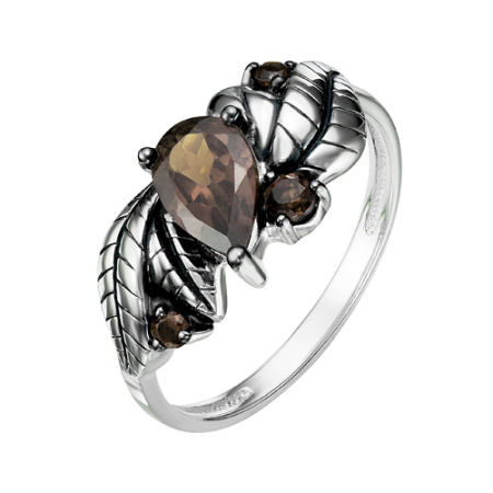 Серебряное кольцо с раух-топазом