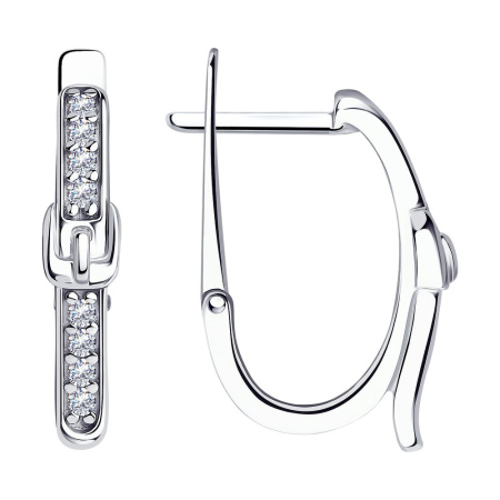 Серьги из серебра с фианитами