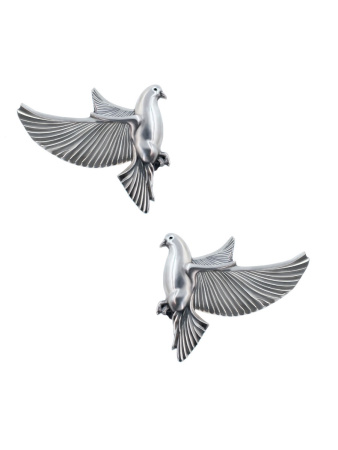 Серьги гвоздики из серебра «Голубь»