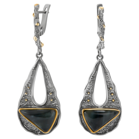 Серьги из серебра с хризоколлой