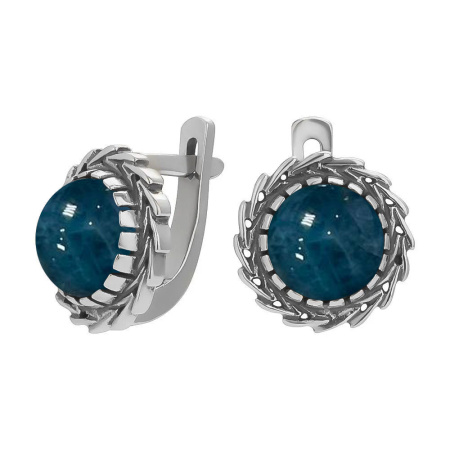 Серьги из серебра с апатитом