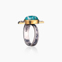Серебряное кольцо «Амазонитовый Веер»